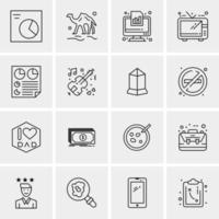 16 iconos de negocios universales vector ilustración de icono creativo para usar en proyectos relacionados con la web y dispositivos móviles