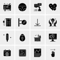 16 iconos de negocios universales vector ilustración de icono creativo para usar en proyectos relacionados con la web y dispositivos móviles