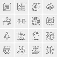 16 iconos de negocios universales vector ilustración de icono creativo para usar en proyectos relacionados con la web y dispositivos móviles