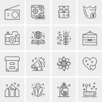 16 iconos de negocios universales vector ilustración de icono creativo para usar en proyectos relacionados con la web y dispositivos móviles