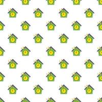 Cuckoo clock pattern, cartoon style vector