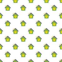 Cuckoo clock pattern, cartoon style vector