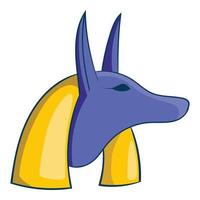 Ancient egyptian god Anubis icon, cartoon style vector