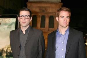 Zachary Quinto and Chris Pine Cloverfield Movie Premiere Paramount Studios Theate Los Angeles, CA January 16, 2008 photo