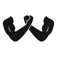 Arm wrestling handshake icon, simple style vector