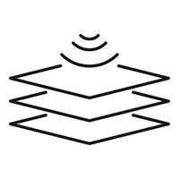 Audio absorption panel icon, outline style vector