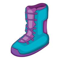 Boot for snowboarding icon, cartoon style vector