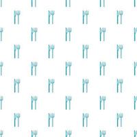 Fork and spoon pattern, cartoon style vector