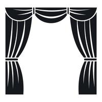 Curtain on stage icon, simple style vector
