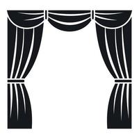 Curtain on stage icon, simple style vector