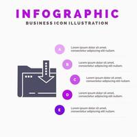 Folder Download Computing Arrow Infographics Presentation Template 5 Steps Presentation vector