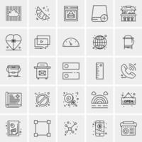 25 iconos de negocios universales vector ilustración de icono creativo para usar en proyectos relacionados con la web y dispositivos móviles