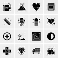 16 iconos de negocios universales vector ilustración de icono creativo para usar en proyectos relacionados con la web y dispositivos móviles