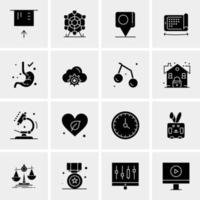 16 iconos de negocios universales vector ilustración de icono creativo para usar en proyectos relacionados con la web y dispositivos móviles