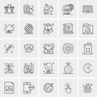 25 iconos de negocios universales vector ilustración de icono creativo para usar en proyectos relacionados con la web y dispositivos móviles