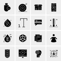 16 iconos de negocios universales vector ilustración de icono creativo para usar en proyectos relacionados con la web y dispositivos móviles