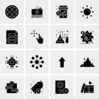 16 iconos de negocios universales vector ilustración de icono creativo para usar en proyectos relacionados con la web y dispositivos móviles