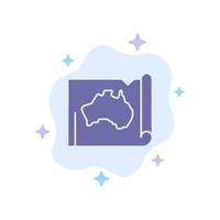 australia país australiano mapa de ubicación viajes icono azul sobre fondo de nube abstracta vector
