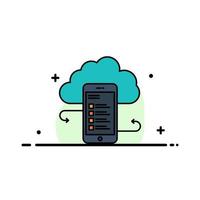 Cloud storage Business Cloud Storage Clouds Information Mobile Safety  Business Flat Line Filled Icon Vector Banner Template