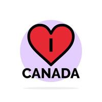 Love Heart Canada Abstract Circle Background Flat color Icon