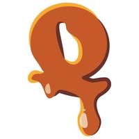 Letter Q from caramel icon vector