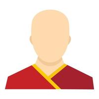 Buddhist monk icon, flat style vector