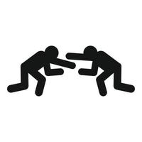 Greco-roman wrestling fight icon, simple style vector