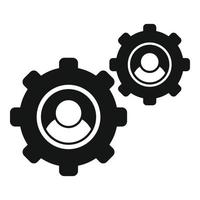 Outsource smart gear icon, simple style vector