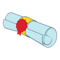 Roll of paper icon, cartoon style vector