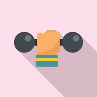 Handle dumbbell icon, flat style vector