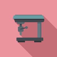 Computer milling machine icon, flat style vector