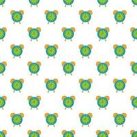 Alarm clock pattern, cartoon style vector