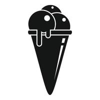 Ice cream cone icon, simple style vector