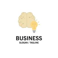 idea business brain mind bulb Flat Color Icon Vector