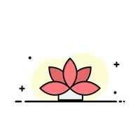 Flower India Lotus Plant  Business Flat Line Filled Icon Vector Banner Template