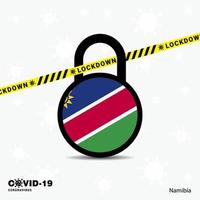 Namibia Lock DOwn Lock Coronavirus pandemic awareness Template COVID19 Lock Down Design vector