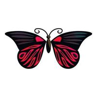 Red butterfly icon, cartoon style vector