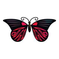 icono de mariposa roja, estilo de dibujos animados vector