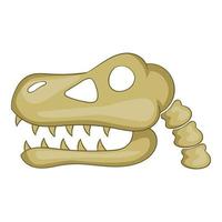 icono de cráneo de dinosaurio, estilo de dibujos animados vector