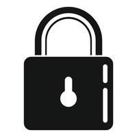 Metal padlock icon, simple style vector