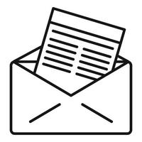 Mail invitation icon, outline style vector