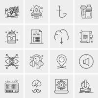 16 iconos de negocios universales vector ilustración de icono creativo para usar en proyectos relacionados con la web y dispositivos móviles