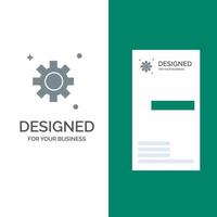 Gear Setting Cogs Grey Logo Design and Business Card Template vector