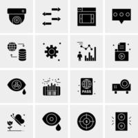 16 iconos de negocios universales vector ilustración de icono creativo para usar en proyectos relacionados con la web y dispositivos móviles