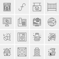 16 iconos de negocios universales vector ilustración de icono creativo para usar en proyectos relacionados con la web y dispositivos móviles