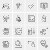 16 iconos de negocios universales vector ilustración de icono creativo para usar en proyectos relacionados con la web y dispositivos móviles