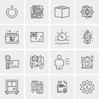 16 iconos de negocios universales vector ilustración de icono creativo para usar en proyectos relacionados con la web y dispositivos móviles