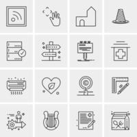 16 iconos de negocios universales vector ilustración de icono creativo para usar en proyectos relacionados con la web y dispositivos móviles