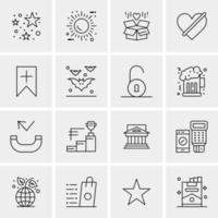 16 iconos de negocios universales vector ilustración de icono creativo para usar en proyectos relacionados con la web y dispositivos móviles