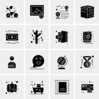 16 iconos de negocios universales vector ilustración de icono creativo para usar en proyectos relacionados con la web y dispositivos móviles